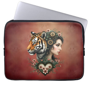 Magical steampunk floral world laptop sleeve