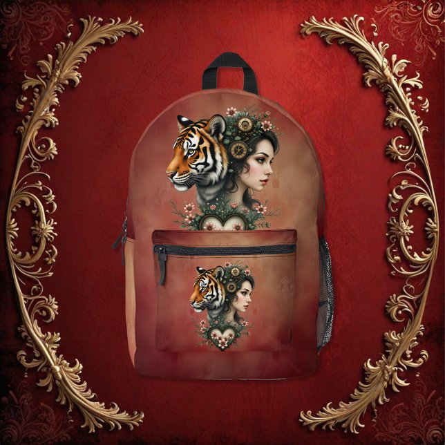 Magical steampunk floral world printed backpack (Creator Uploaded)