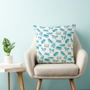 Magical Storybook Princess Teal Throw Pillow