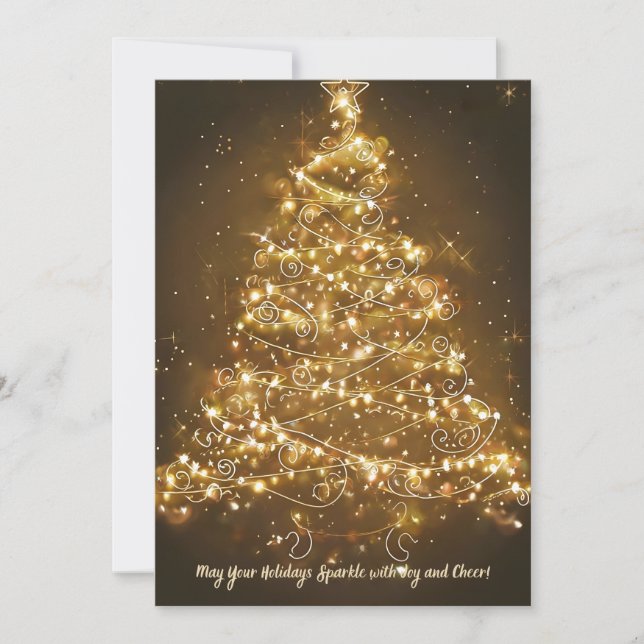 Magical String Light Christmas Tree card  (Front)
