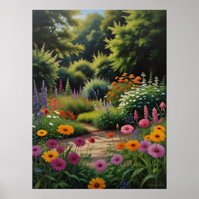 Magical Summer Garden Acrylic Poster (Front)
