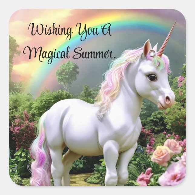 Magical Summer Unicorn Sticker (Front)