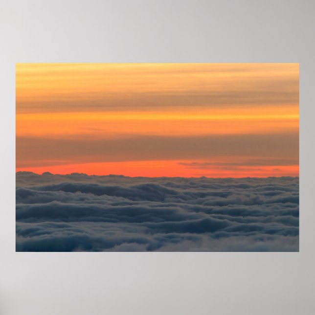 Magical sunset above the clouds poster (Front)