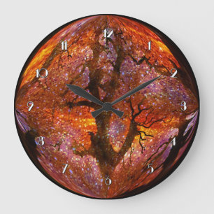 Magical Sunset Orange Crystal Ball Wall Clock
