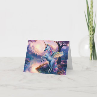 Magical Sunset Unicorn Fantasy Thank you Card