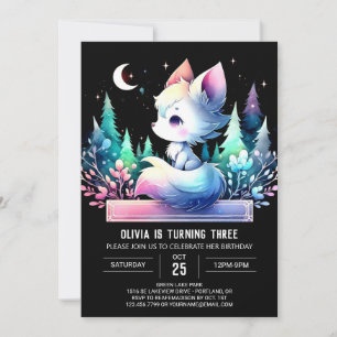 Magical Sweet Wolf Birthday Invitation
