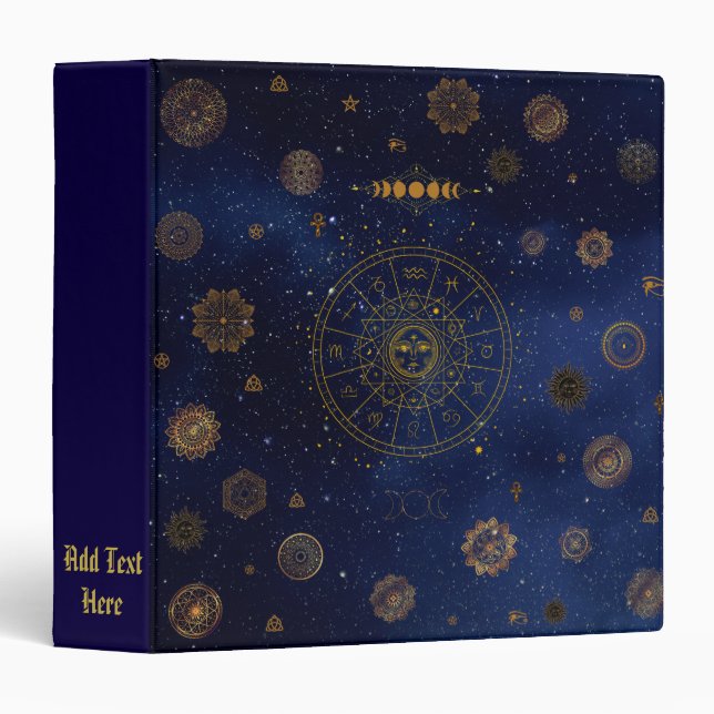 Magical Symbols of Protection Mandala Pagan Witch Binder (Front/Spine)