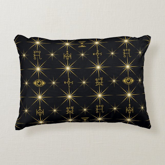 Magical Symbols Pattern Decorative Pillow (Front)