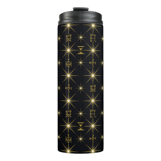 Magical Symbols Pattern Thermal Tumbler (Front)