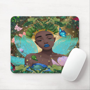 Magical Tale of an African American Black Fairy Mouse Pad