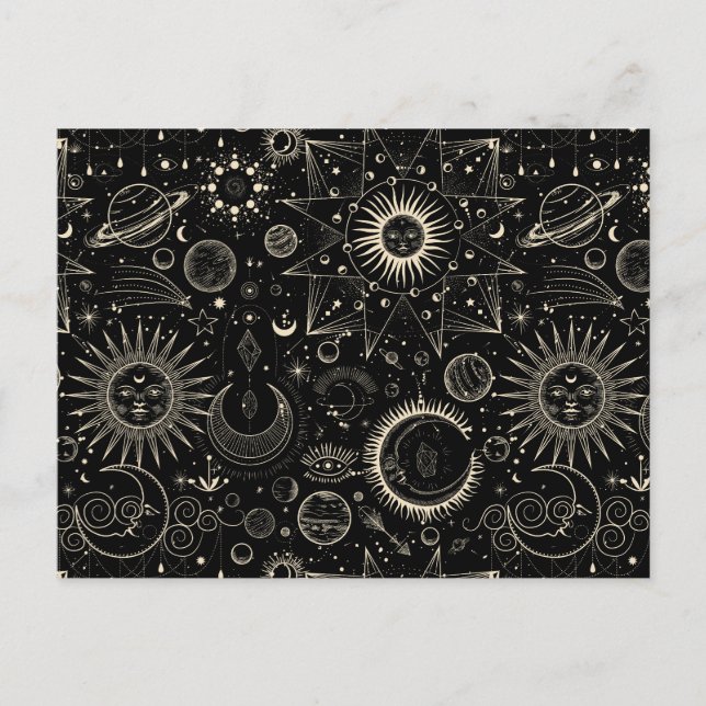 Magical tarot astrology boho celestial postcard (Front)