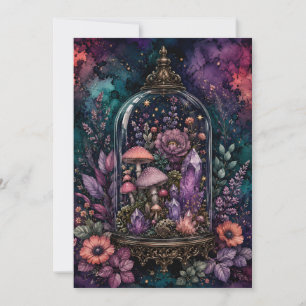 Magical Terrarium Crystal and Mushroom Whimsigoth  Invitation
