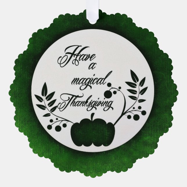 Magical Thanksgiving Paper Ornament Card (Front)