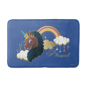 Magical the Unicorn Rainbow & Clouds Design Bath Mat