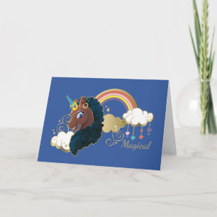 Magical the Unicorn Rainbow & Clouds Design Card