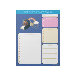 Magical the Unicorn Rainbow & Clouds Design Notepad