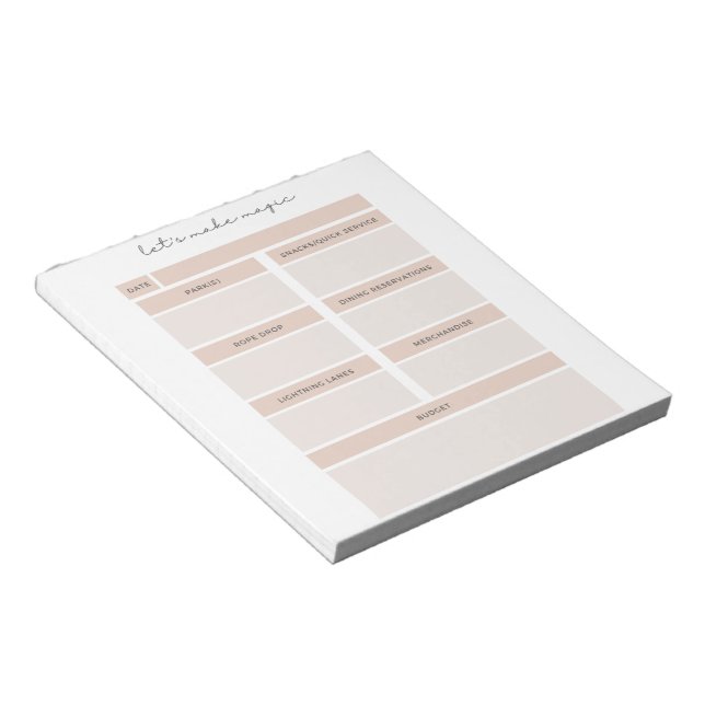 Magical Theme Park Planner  Notepad (Angled)