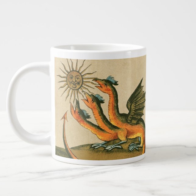 Magical Three-Headed Dragon Large Coffee Mug (Left)