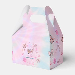 Magical Tie Dye Unicorn Coquette Bow Birthday  Favor Box