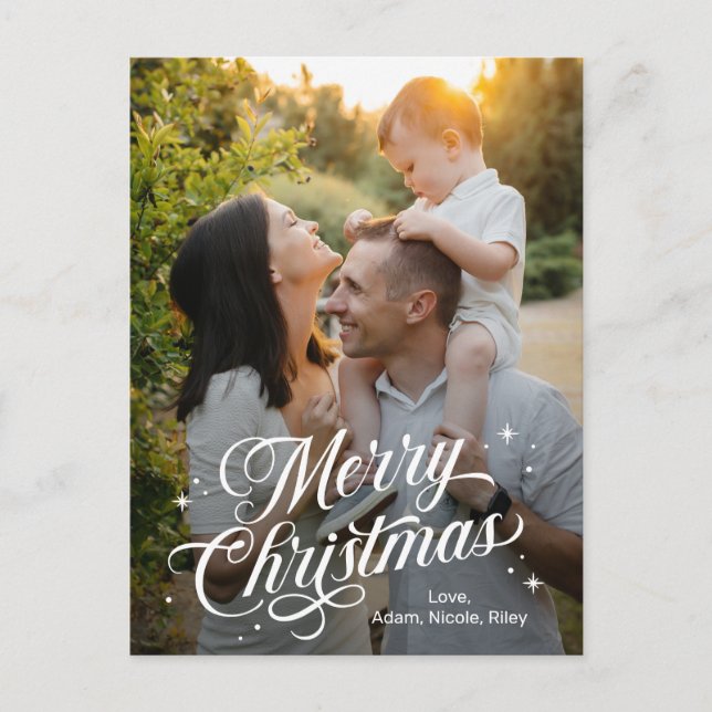 Magical Time Merry Christmas Editable Colour Holiday Postcard (Front)