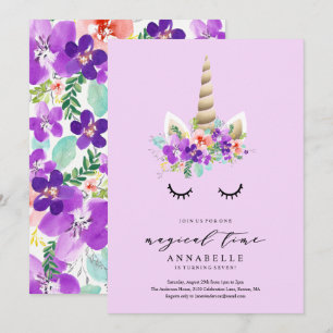 Magical Time Unicorn Birthday Invitation