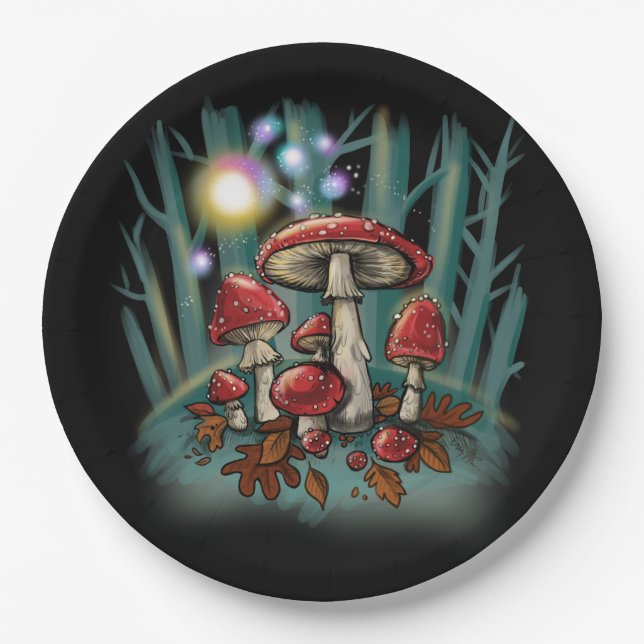 Magical Toadstools Paper Plate (Front)