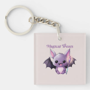 Magical Treats – Cute Purple Bat Halloween Keychain
