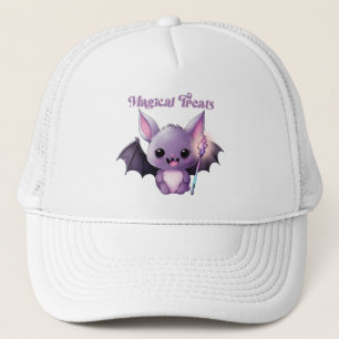 Magical Treats – Cute Purple Bat Halloween Trucker Hat