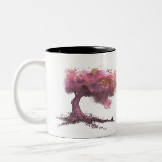 Magical tree and a squirrel Two-Tone coffee mug