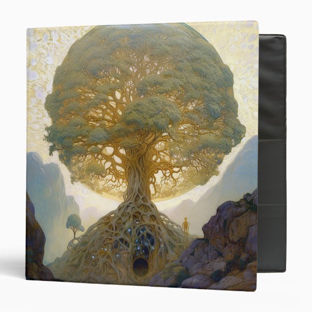 Magical Tree Of Life Surreal Nature Art Binder (Front/Inside)