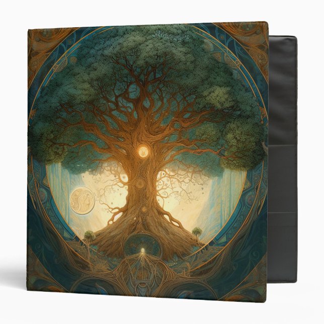 Magical Tree Of Life Surreal Nature Art Binder (Front/Inside)