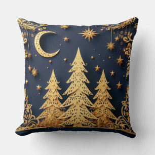 Magical Tree Scene – Yuletide Glimmers Throw Pillow