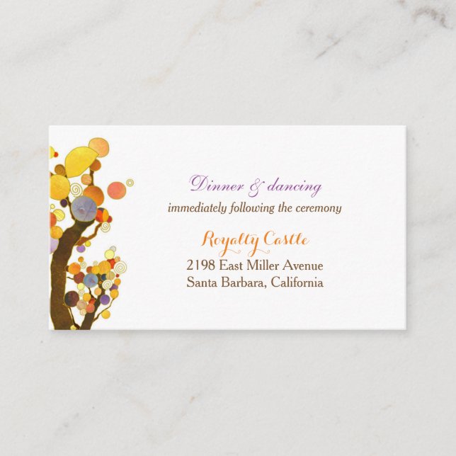 Magical Tree Wedding Reception Enclosure Card (Front)