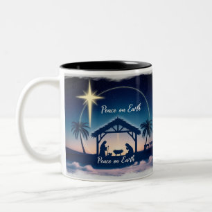 Magical Tropical Nativity Peace on Earth Two-Tone  Coffee Mug