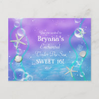 Magical Under the Sea Birthday Postcard Invitation