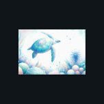 Magical Underwater Sea Turtle Print<br><div class="desc">Dive into the tranquil depths of an enchanting underwater world with our mesmerizing sea turtle canvas art print. Crafted exclusively by Do Tell A Belle. Embark on a captivating visual journey as the graceful sea turtle glides amidst whimsical underwater botanicals, painted in soothing pastel tones. Ideal for those longing to...</div>