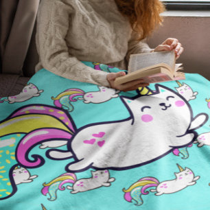 Magical unicat pattern  - fleece blanket