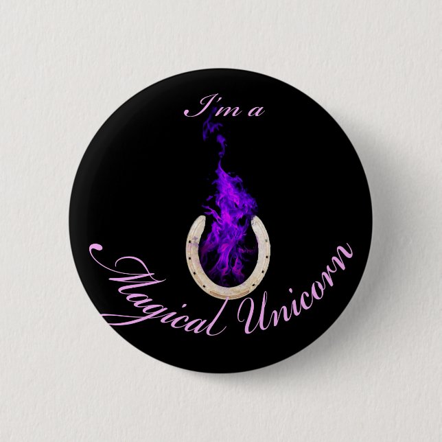 Magical Unicorn 01 2 Inch Round Button (Front)
