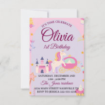 Magical Unicorn 1er anniversaire Invitation pour f