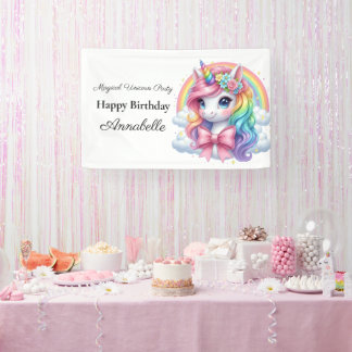 Magical Unicorn 1st Birthday Banner | Party Sign