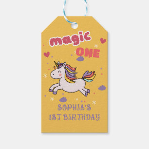 Magical Unicorn 1st Birthday Invitation Gift Tags