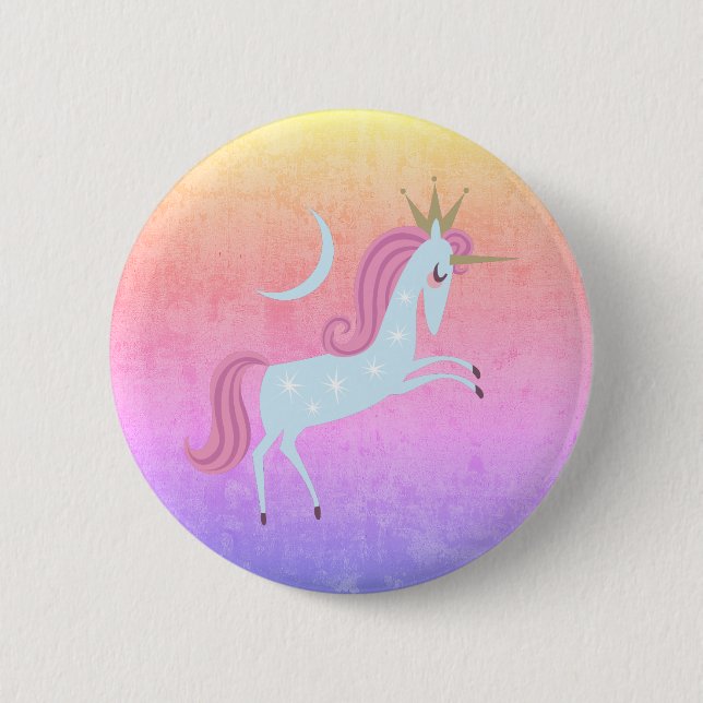 magical unicorn 2 inch round button (Front)