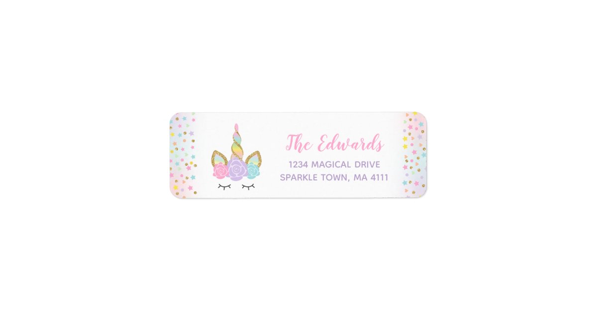 Magical Unicorn Address Labels Unicorn Party Zazzle