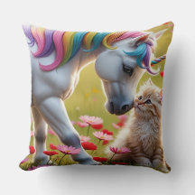 Magical Unicorn and Kitten Best Friends 
