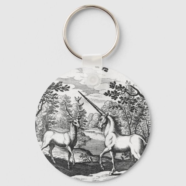 Magical Unicorn and Stag Keychain (Front)