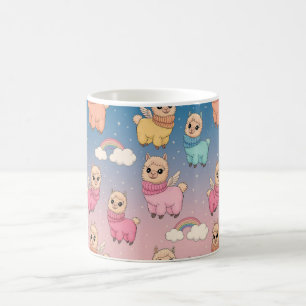 Magical Unicorn and Stars Pattern Design Coffee Mug