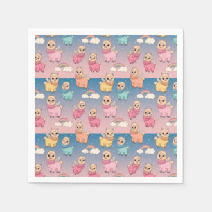 Magical Unicorn and Stars Pattern Design Napkin