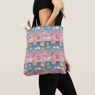 Magical Unicorn and Stars Pattern Design Tote Bag