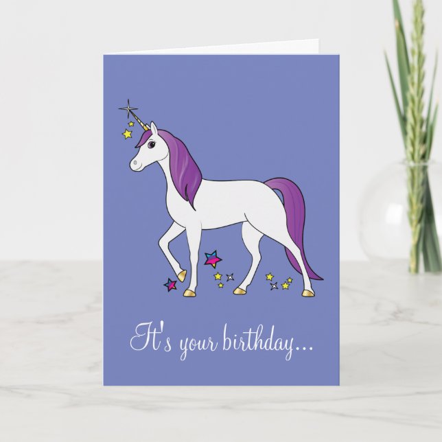 Magical Unicorn Birthday Card (Front)