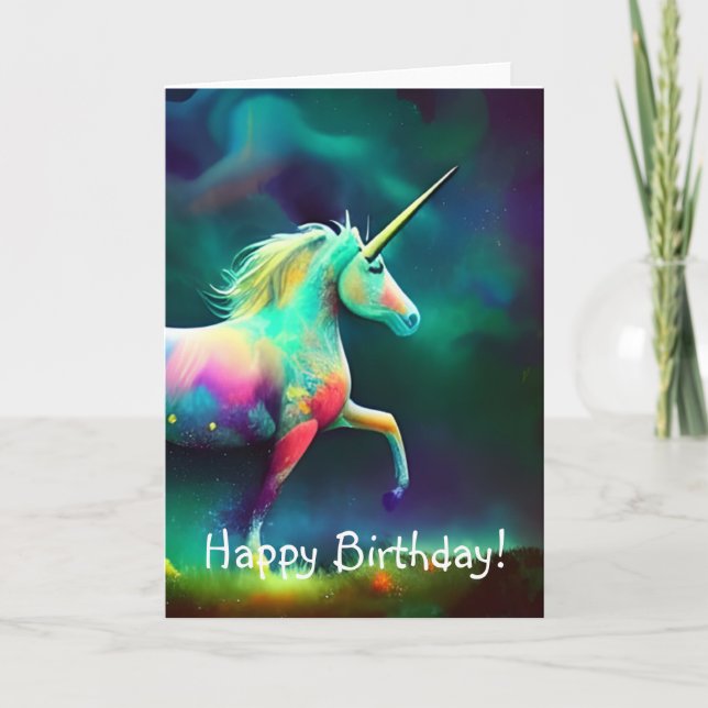 Magical Unicorn, Birthday Card (Front)